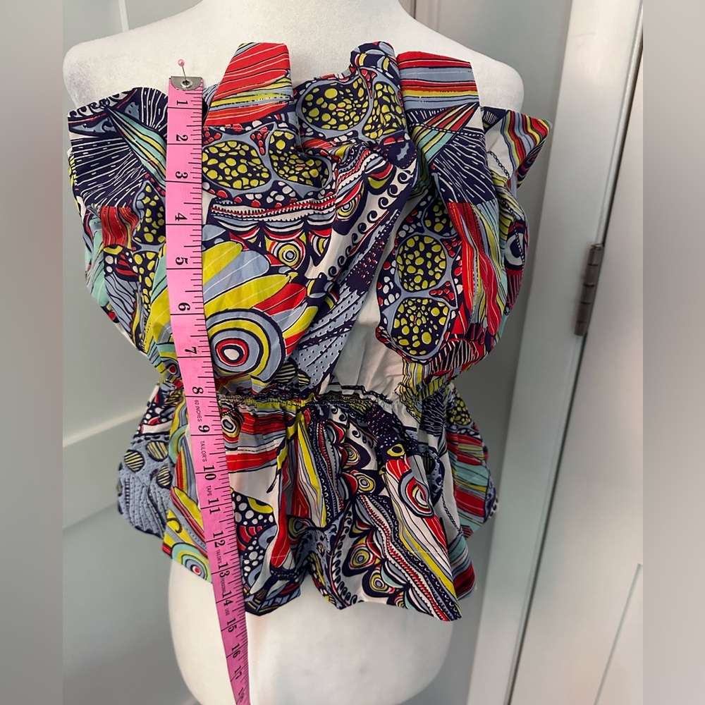 NWOT Anthropologie strapless top, size S, gathered at waist, smocked back. - Picture 4 of 6